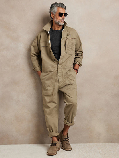 Comfortable Cotton Pilot Jumpsuit - OutfitLondon