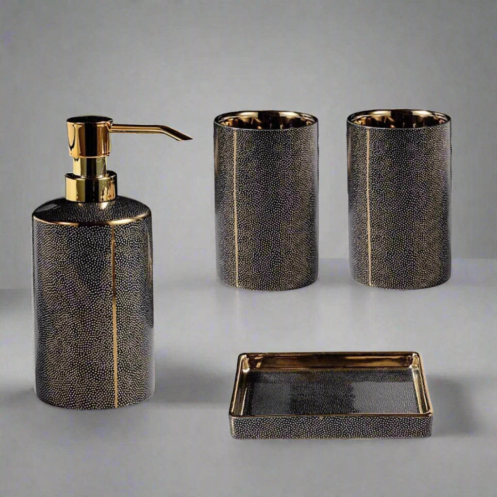 Classic Porcelain Bathroom Essentials Set