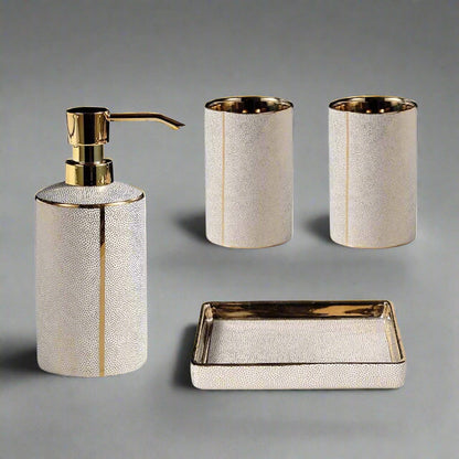 Classic Porcelain Bathroom Essentials Set