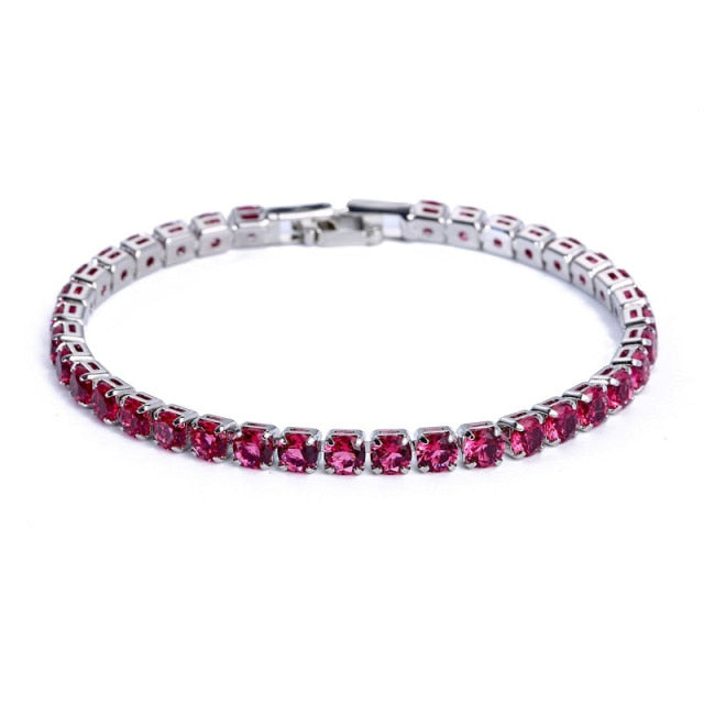 Sparkling Silver Tennis Bracelet With Dazzling Cubic Zirconia