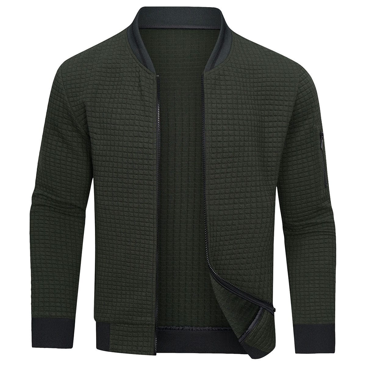 Warm Quilted Zip Up Bomber Jacket