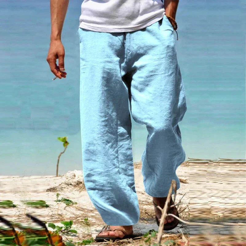 Comfortable Linen Pants for Men - Lightweight Classic Trousers