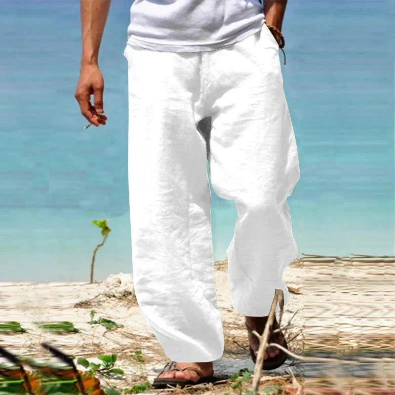 Comfortable Linen Pants for Men - Lightweight Classic Trousers