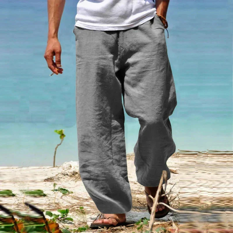 Comfortable Linen Pants for Men - Lightweight Classic Trousers