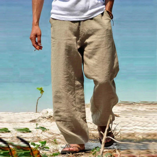Comfortable Linen Pants for Men - Lightweight Classic Trousers - OutfitLondon