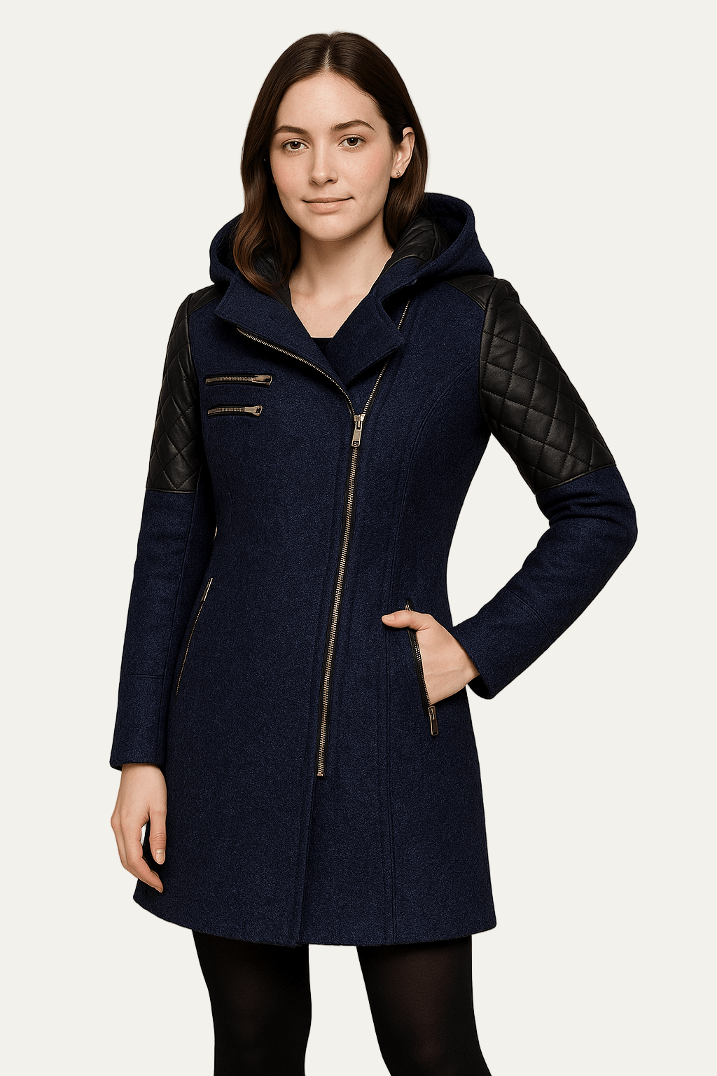 Warm Women's Quilted Biker Jacket Coat