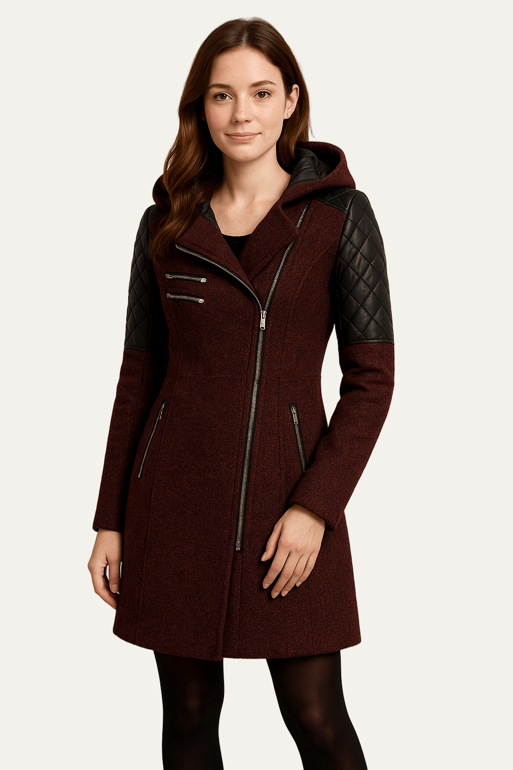 Warm Women's Quilted Biker Jacket Coat