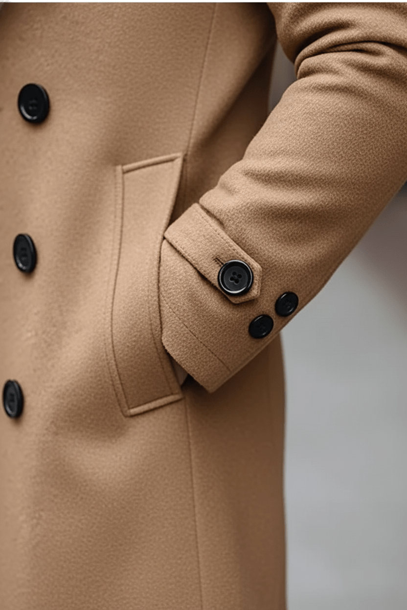 Classic Fit Double Breasted Wool Overcoat
