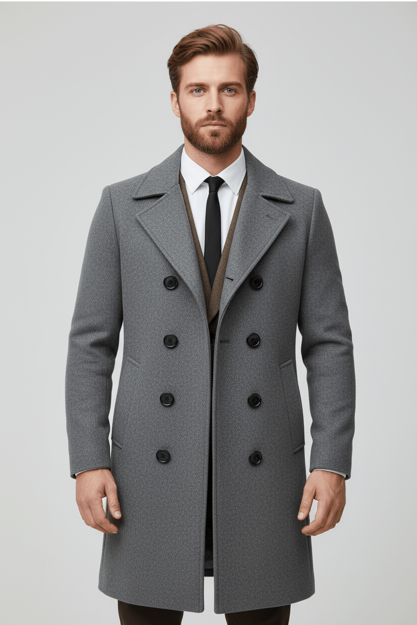 Classic Fit Mens Trench Overcoat - OutfitLondon