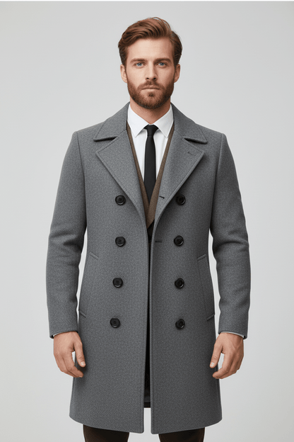 Classic Fit Mens Trench Overcoat - OutfitLondon
