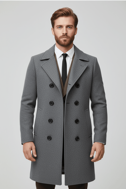 Classic Fit Mens Trench Overcoat - OutfitLondon