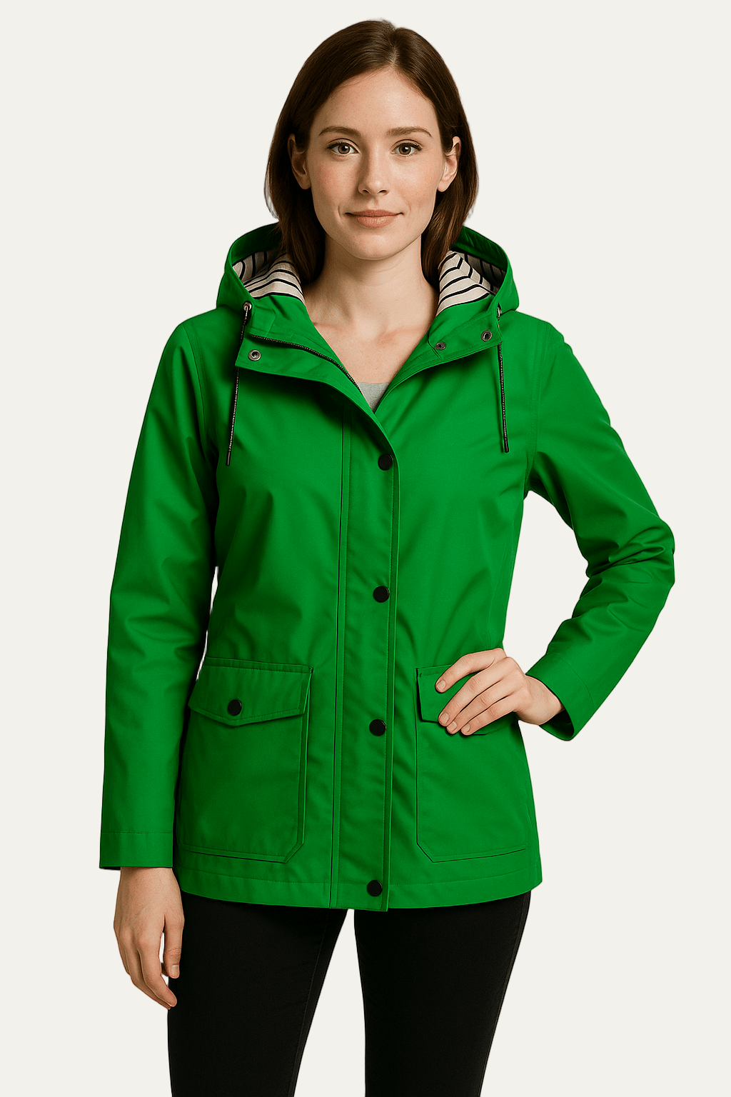 Waterproof Ladies Coat with Removable Hood