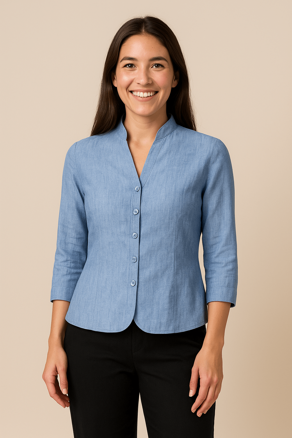 Ladies Elegant Casual Button Down Shirt - OutfitLondon