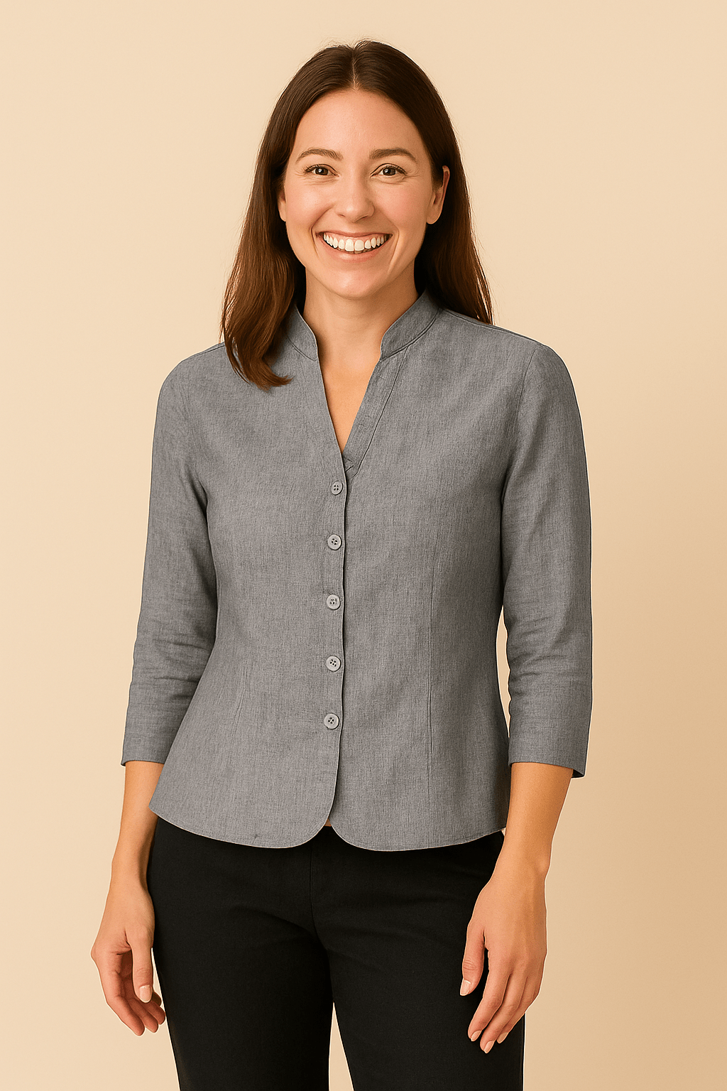 Ladies Elegant Casual Button Down Shirt