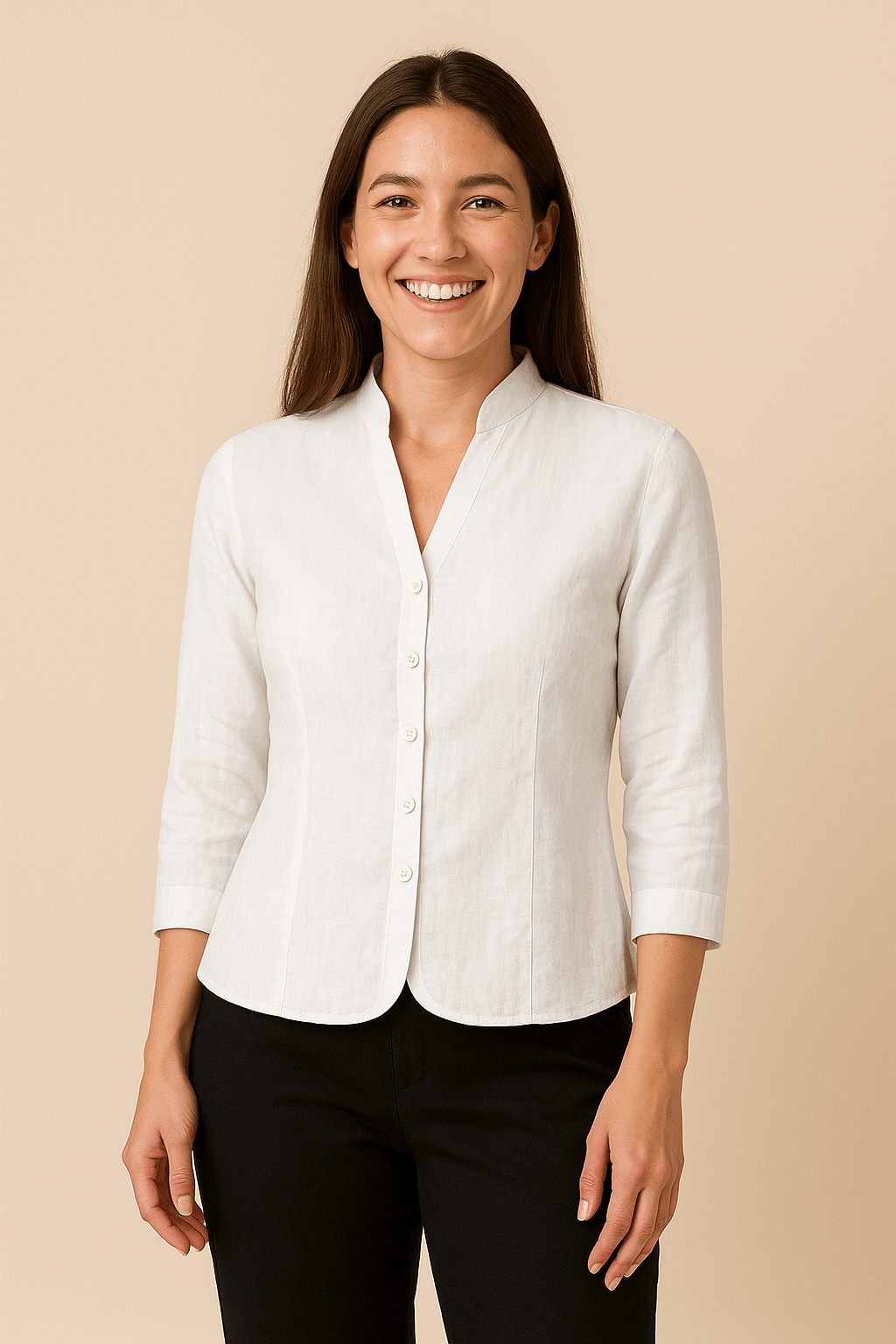 Ladies Elegant Casual Button Down Shirt