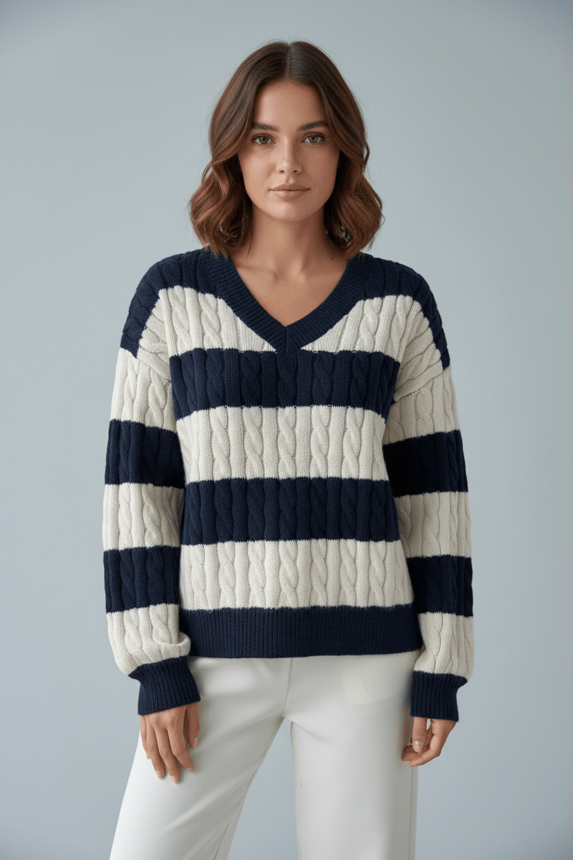 Soft Crew Neck Knitted Sweater – Cozy Classic Style - OutfitLondon