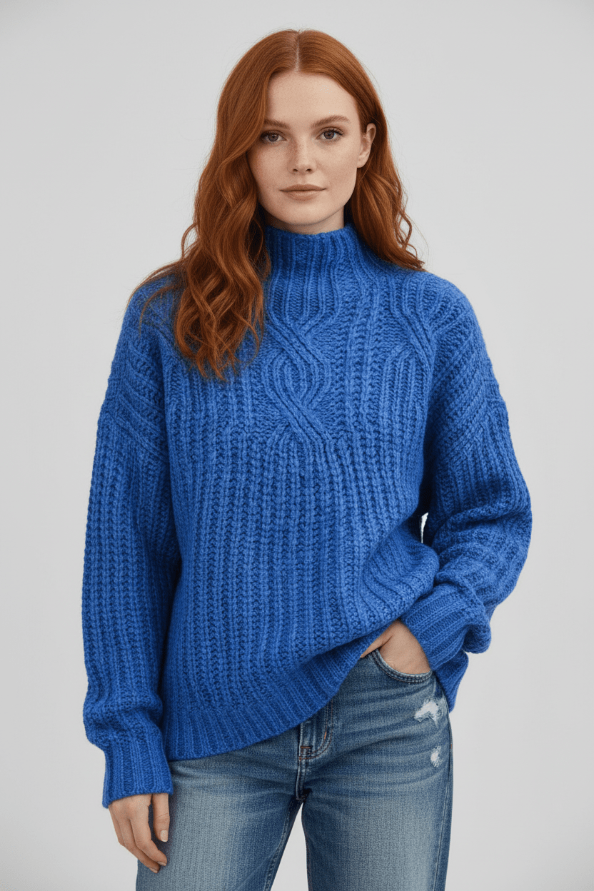 Soft Crew Neck Women's Knit Sweater