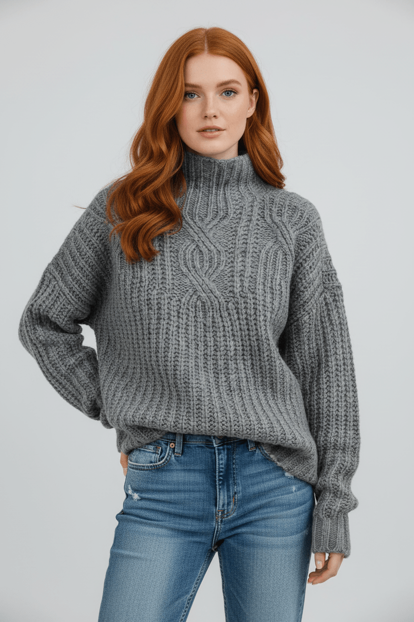 Soft Crew Neck Women's Knit Sweater