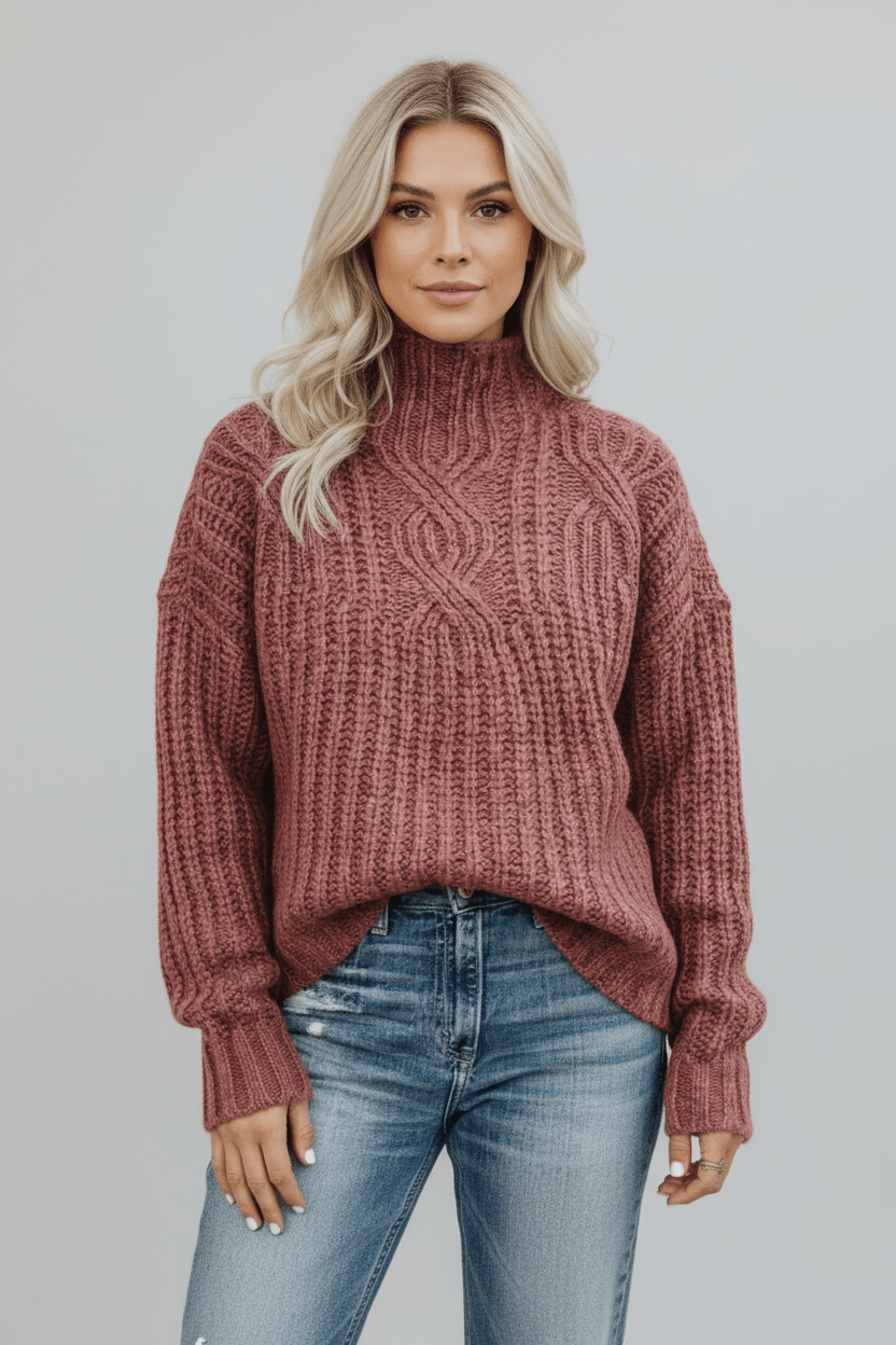 Soft Crew Neck Women's Knit Sweater