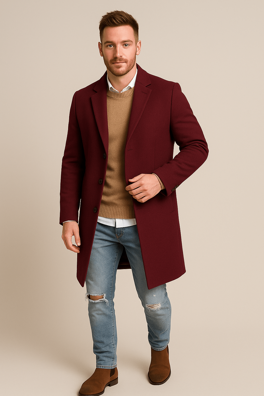 Classic Fit Navy Trench Coat