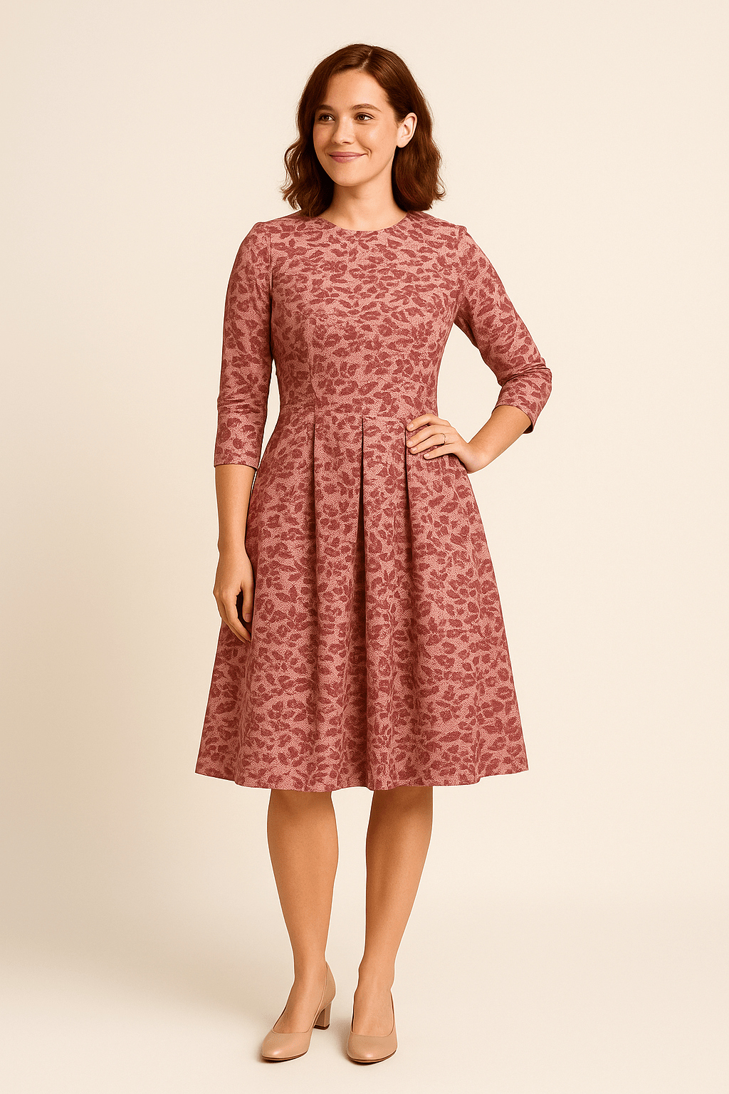 Havienne Women's A-Line Knee-Length Floral Dress