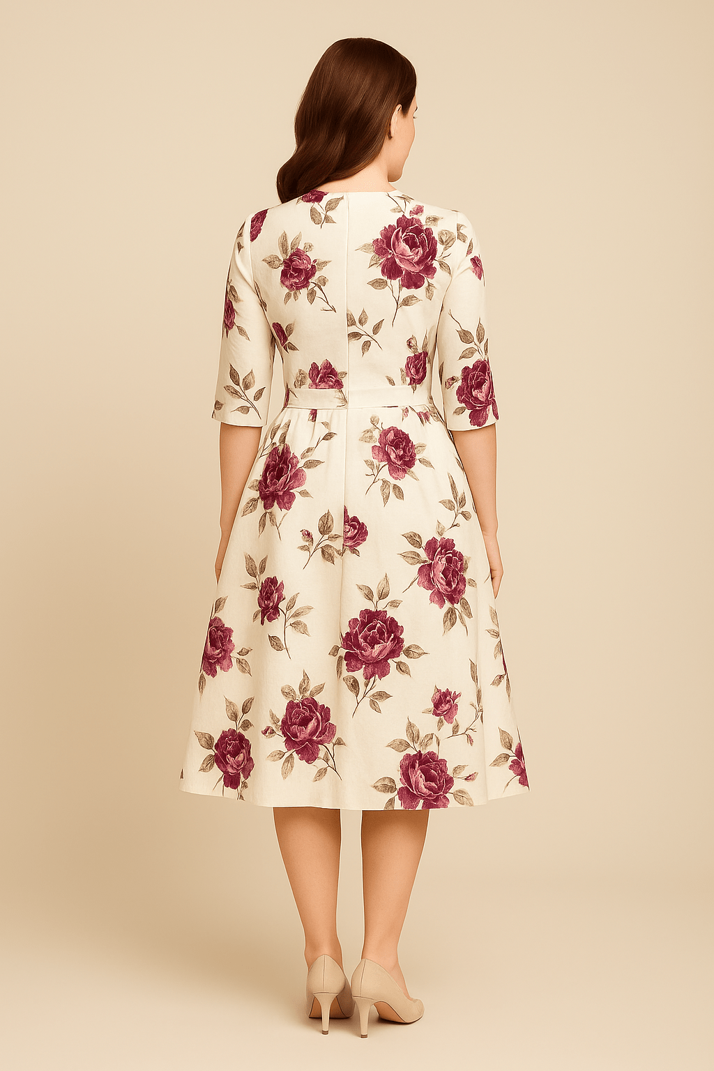 Havienne Women's A-Line Knee-Length Floral Dress