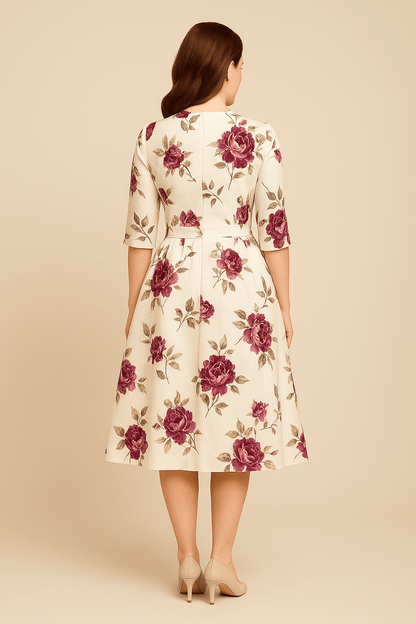 Havienne Women's A-Line Knee-Length Floral Dress