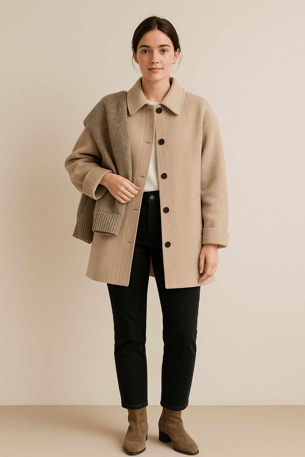 Women's Wool Blend Coat Tailored Classic