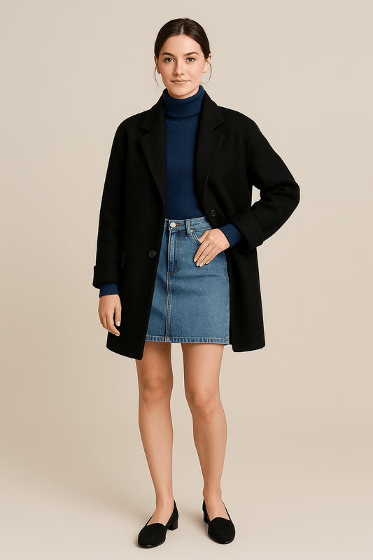 Women's Wool Blend Coat Tailored Classic - OutfitLondon