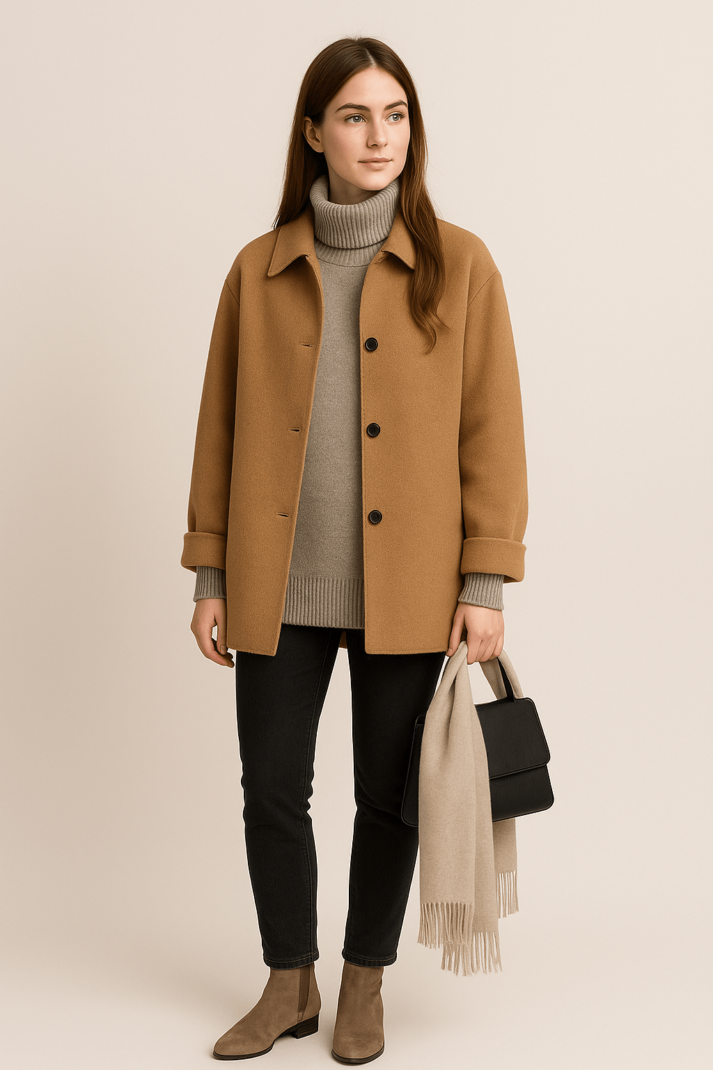 Women's Wool Blend Coat Tailored Classic