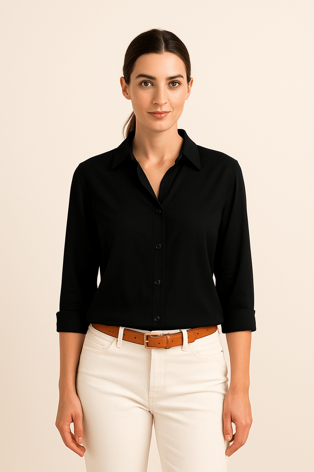 Women's Satin Blouse Elegant Draped