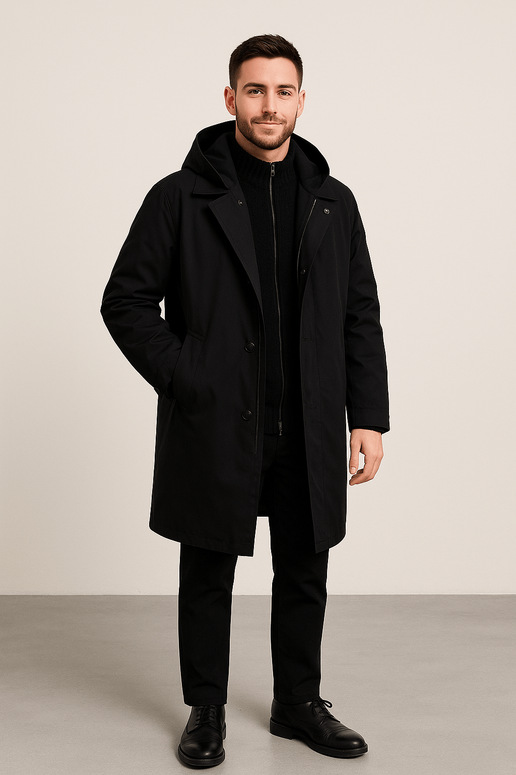Classic Double Breasted Wool Overcoat for Men - OutfitLondon