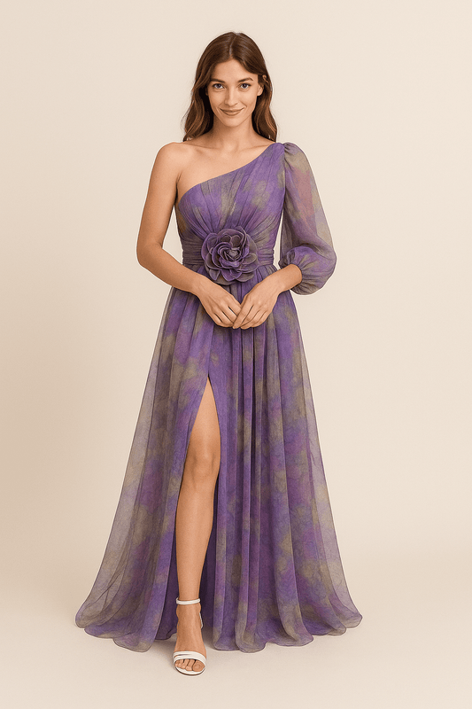 Galiana Women's One Shoulder A-Line Dress - OutfitLondon