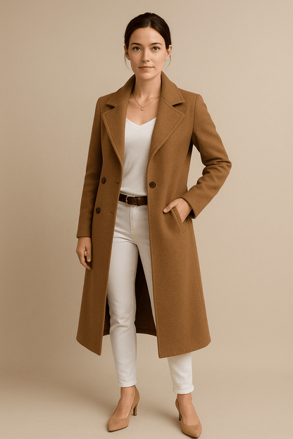 Women's Fleece Trench Coat Mid-Length