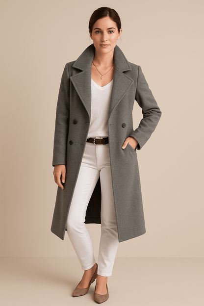 Women's Fleece Trench Coat Mid-Length