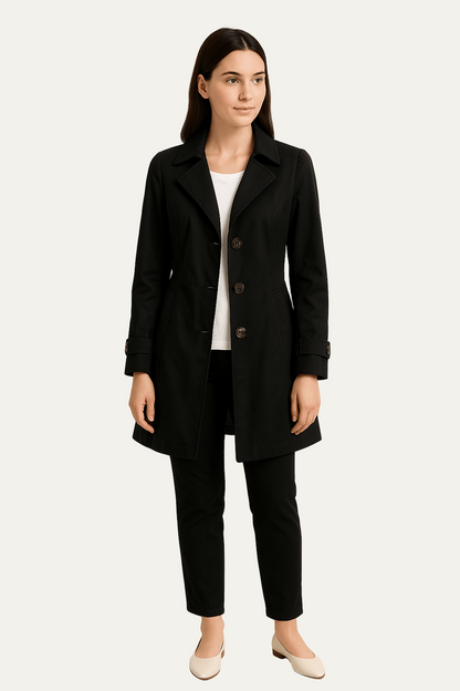 Timeless Double Button Raincoat for Women - OutfitLondon