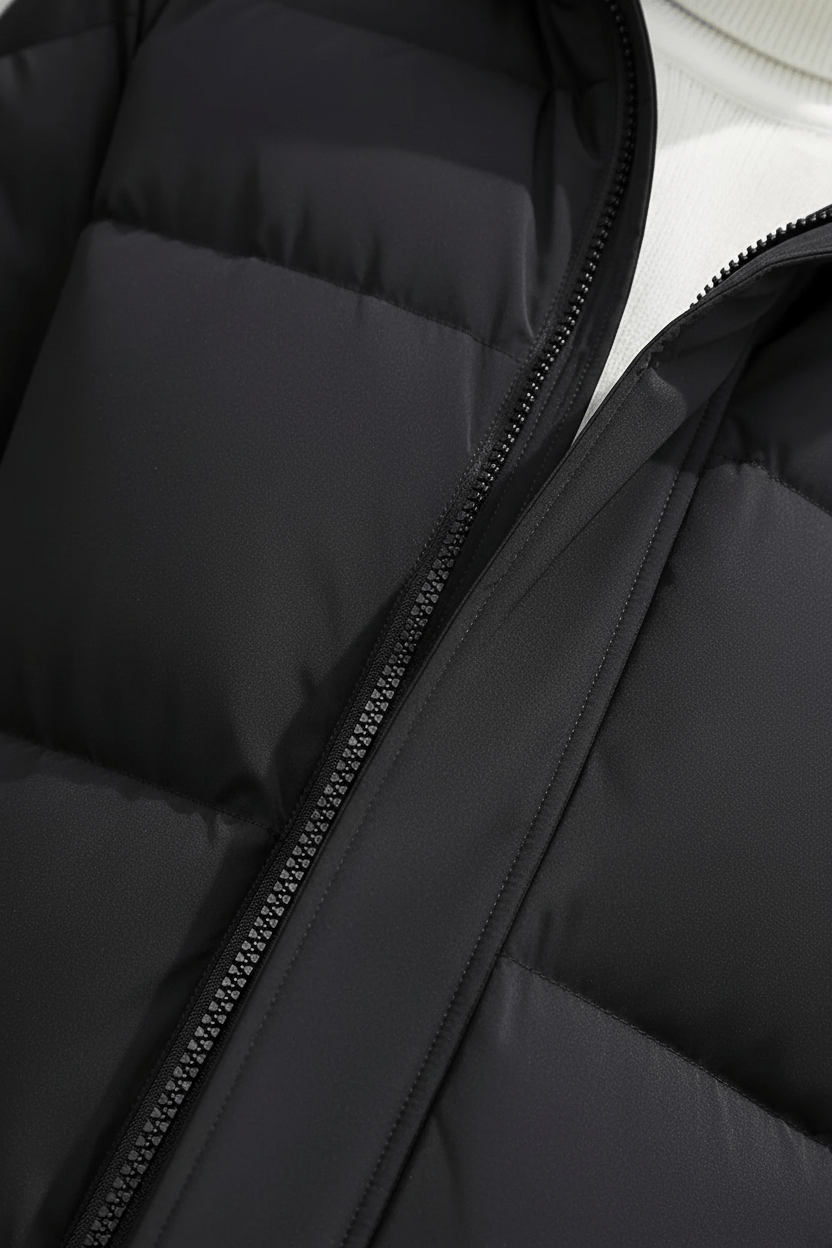 Warm Thick Down Filled Parka Coat Black