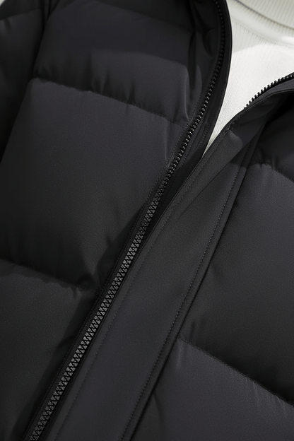 Warm Thick Down Filled Parka Coat Black