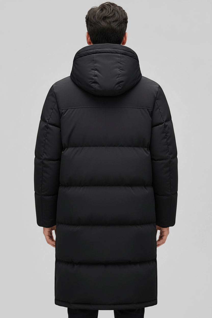 Warm Thick Down Filled Parka Coat Black