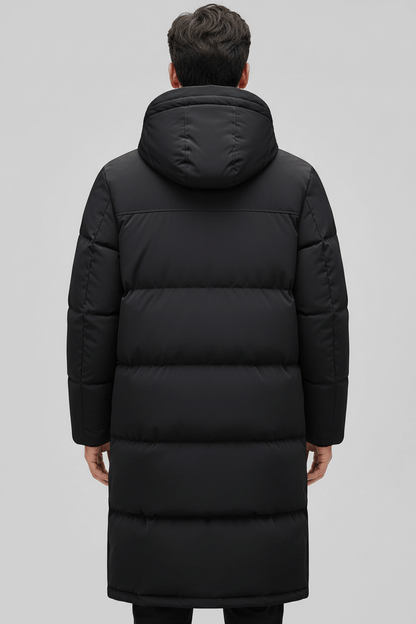 Warm Thick Down Filled Parka Coat Black