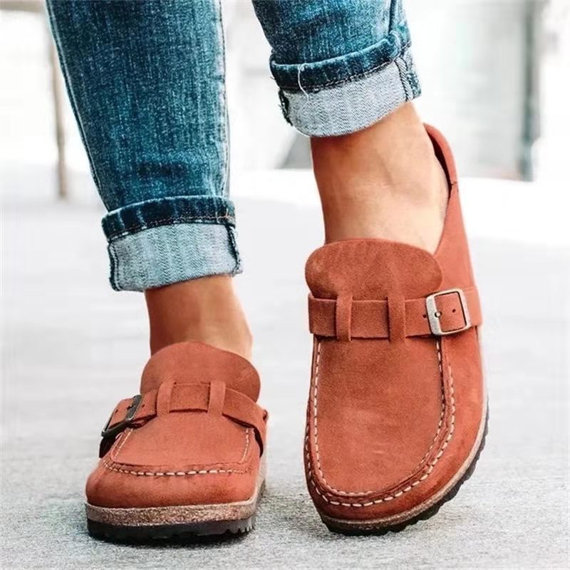 Women's Mule Sandals Buckle Strap Low Heel