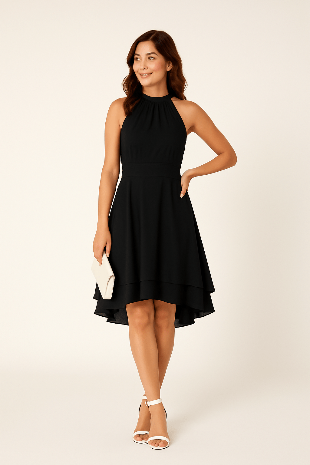 Zyelina Women's Sleeveless Halter Neck Dress - OutfitLondon