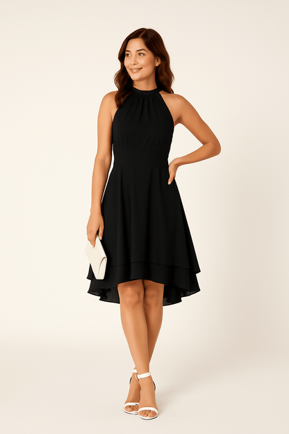 Zyelina Women's Sleeveless Halter Neck Dress - OutfitLondon
