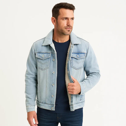 Warm Insulated Fleece Trucker Jacket for Men - OutfitLondon