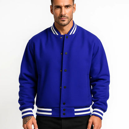 Men's Retro Sports Snap Jacket - OutfitLondon