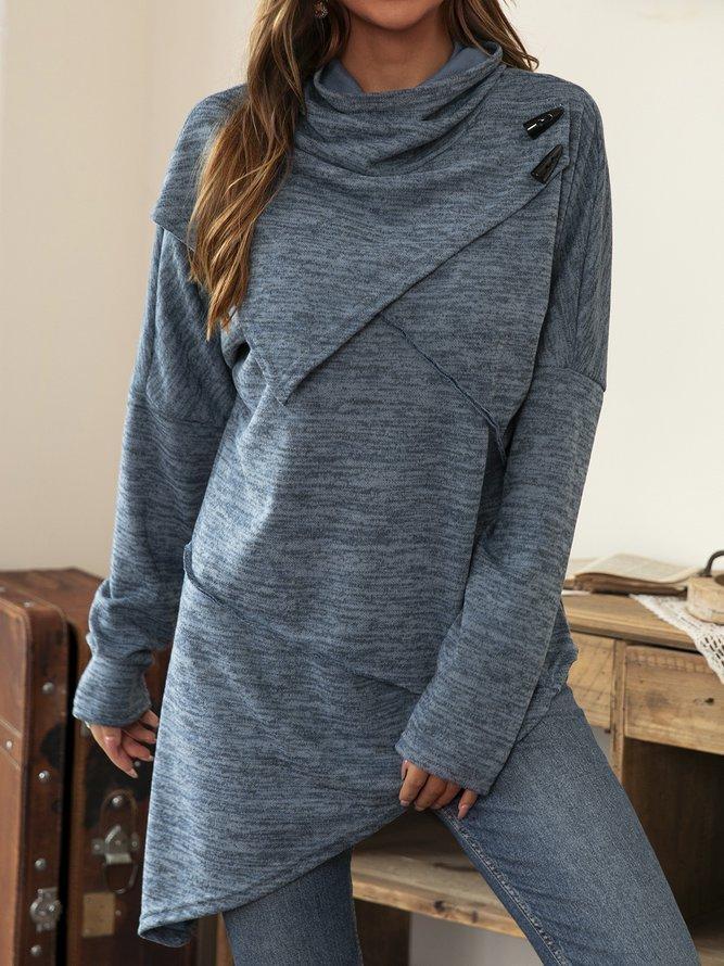 Unique Off Center Ruffle Neck Shirt - OutfitLondon