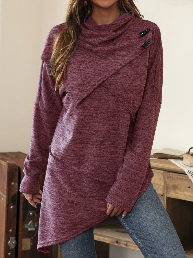 Unique Off Center Ruffle Neck Shirt