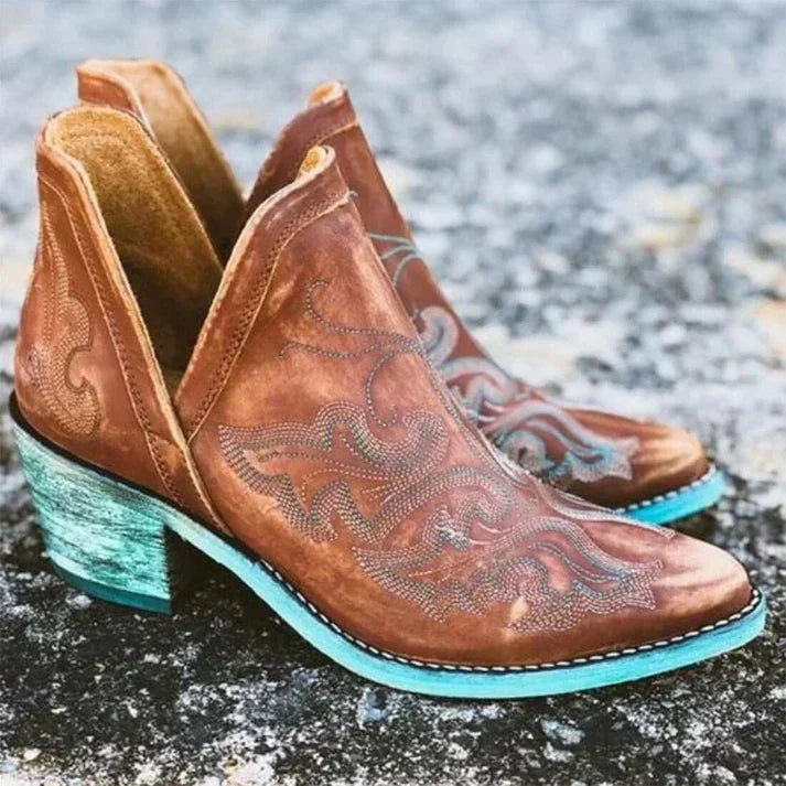 Comfortable Low Block Heel Ankle Boots - OutfitLondon