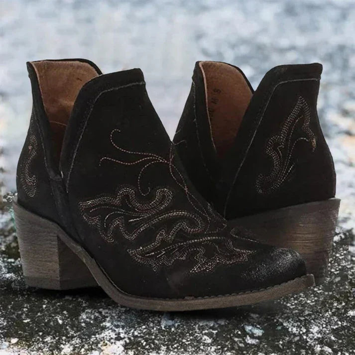 Comfortable Low Block Heel Ankle Boots