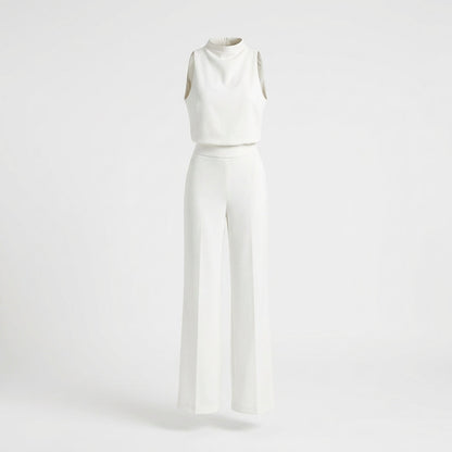 Chic High Neck Capri Jumpsuit Set for Women - OutfitLondon